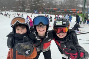 Tree kids on skiing trip